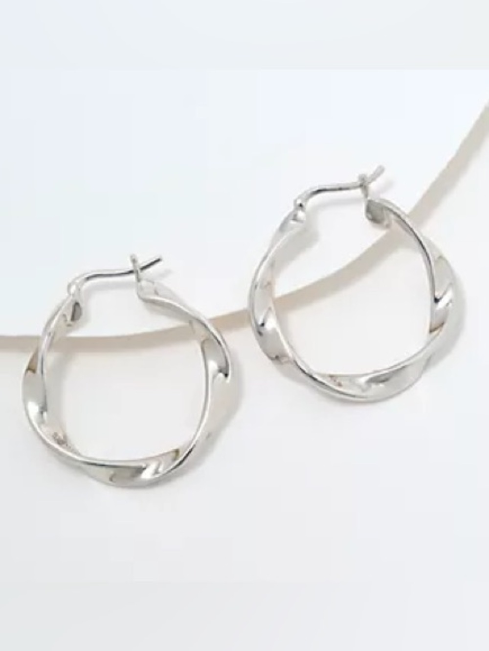 Christian James by Scott Grimes Sterling Silver 1" Ripple Hoop Earrings